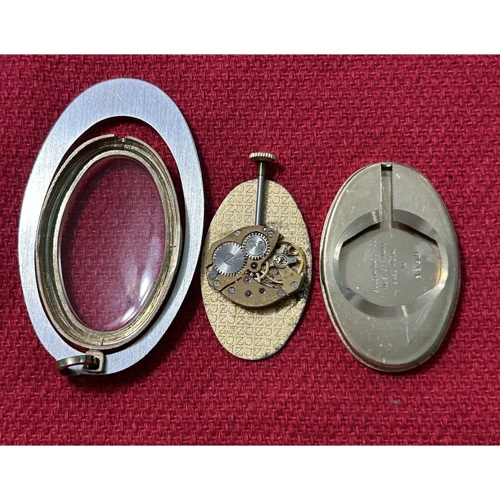 Vintage Bulova Pendant Watch Swiss N4 17 Jewels, W.Germany 3388‎ Base Metal